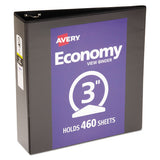 Avery® Economy View Binder With Round Rings , 3 Rings, 3" Capacity, 11 X 8.5, Black, (5740) freeshipping - TVN Wholesale 