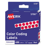 Avery® Handwrite-only Permanent Self-adhesive Round Color-coding Labels In Dispensers, 0.25" Dia., Red, 450-roll, (5790) freeshipping - TVN Wholesale 