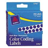 Avery® Handwrite-only Permanent Self-adhesive Round Color-coding Labels In Dispensers, 0.25" Dia., Dark Blue, 450-roll, (5793) freeshipping - TVN Wholesale 