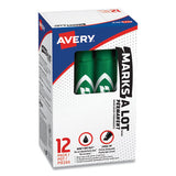 Avery® Marks A Lot Regular Desk-style Permanent Marker, Broad Chisel Tip, Green, Dozen (7885) freeshipping - TVN Wholesale 