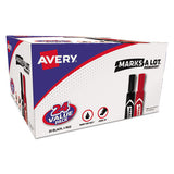 Avery® Marks A Lot Regular Desk-style Permanent Marker, Broad Chisel Tip, Red, Dozen (7887) freeshipping - TVN Wholesale 