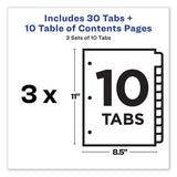 Avery® Customizable Table Of Contents Ready Index Dividers With Multicolor Tabs, 10-tab, 1 To 10, 11 X 8.5, White, 3 Sets freeshipping - TVN Wholesale 