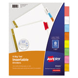 Insertable Big Tab Dividers, 8-tab, Letter