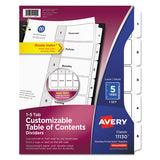 Avery® Customizable Toc Ready Index Black And White Dividers, 5-tab, Letter freeshipping - TVN Wholesale 