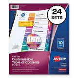 Avery® Customizable Toc Ready Index Multicolor Dividers, 10-tab, Letter, 24 Sets freeshipping - TVN Wholesale 