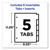 Avery® Insertable Big Tab Plastic Three-pocket Corner Lock Dividers, 5-tab, 11.13 X 9.25, Assorted, 1 Set freeshipping - TVN Wholesale 