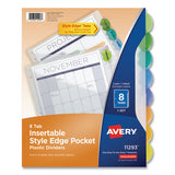 Avery® Insertable Style Edge Tab Plastic 1-pocket Dividers, 8-tab, 11.25 X 9.25, Translucent, 1 Set freeshipping - TVN Wholesale 