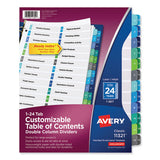 Avery® Customizable Toc Ready Index Double Column Multicolor Dividers, 24-tab, Letter freeshipping - TVN Wholesale 