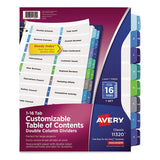 Avery® Customizable Toc Ready Index Double Column Multicolor Dividers, 32-tab, Letter freeshipping - TVN Wholesale 