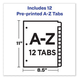 Avery® Durable Preprinted Plastic Tab Dividers, 12-tab, A To Z, 11 X 8.5, Assorted, 1 Set freeshipping - TVN Wholesale 