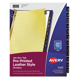 Avery® Preprinted Black Leather Tab Dividers W-gold Reinforced Edge, 12-tab, Ltr freeshipping - TVN Wholesale 