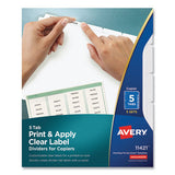 Avery® Print And Apply Index Maker Clear Label Dividers, Copiers, 5-tab, Letter, 5 Sets freeshipping - TVN Wholesale 