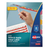 Print And Apply Index Maker Clear Label Plastic Dividers With Printable Label Strip, 8-tab, 11 X 8.5, Translucent, 1 Set