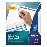 Avery® Print And Apply Index Maker Clear Label Dividers, 3 White Tabs, Letter, 5 Sets freeshipping - TVN Wholesale 