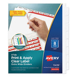 Avery® Print And Apply Index Maker Clear Label Dividers, 8 White Tabs, Letter freeshipping - TVN Wholesale 