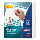 Avery® Print And Apply Index Maker Clear Label Dividers, 5 White Tabs, Letter, 5 Sets freeshipping - TVN Wholesale 