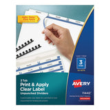 Avery® Print And Apply Index Maker Clear Label Unpunched Dividers, 3-tab, Ltr, 25 Sets freeshipping - TVN Wholesale 