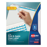 Avery® Print And Apply Index Maker Clear Label Plastic Dividers With Printable Label Strip, 5-tab, 11 X 8.5, Translucent, 1 Set freeshipping - TVN Wholesale 
