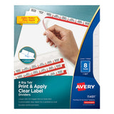 Avery® Print And Apply Index Maker Clear Label Dividers, 8 White Tabs, Letter freeshipping - TVN Wholesale 