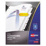 Avery® Customizable Print-on Dividers, 5-tab, Letter freeshipping - TVN Wholesale 