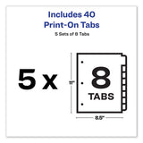 Avery® Customizable Print-on Dividers, 8-tab, Letter, 5 Sets freeshipping - TVN Wholesale 