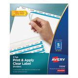 Avery® Print And Apply Index Maker Clear Label Dividers, 5 White Tabs, Letter, 50 Sets freeshipping - TVN Wholesale 