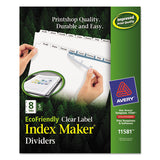 Avery® Index Maker Ecofriendly Print And Apply Clear Label Dividers With White Tabs, 8-tab, 11 X 8.5, White, 5 Sets freeshipping - TVN Wholesale 