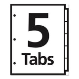 Office Essentials™ Table 'n Tabs Dividers, 5-tab, 1 To 5, 11 X 8.5, White, 1 Set freeshipping - TVN Wholesale 