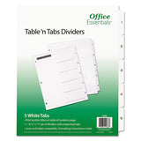 Office Essentials™ Table 'n Tabs Dividers, 5-tab, 1 To 5, 11 X 8.5, White, 1 Set freeshipping - TVN Wholesale 
