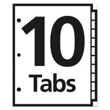 Office Essentials™ Table 'n Tabs Dividers, 10-tab, 1 To 10, 11 X 8.5, White, 1 Set freeshipping - TVN Wholesale 