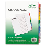 Office Essentials™ Table 'n Tabs Dividers, 12-tab, 1 To 12, 11 X 8.5, White, 1 Set freeshipping - TVN Wholesale 