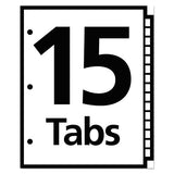 Office Essentials™ Table 'n Tabs Dividers, 15-tab, 1 To 15, 11 X 8.5, White, 1 Set freeshipping - TVN Wholesale 