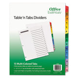 Office Essentials™ Table 'n Tabs Dividers, 15-tab, 1 To 15, 11 X 8.5, White, 1 Set freeshipping - TVN Wholesale 