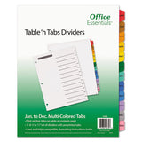 Office Essentials™ Table 'n Tabs Dividers, 12-tab, Jan. To Dec., 11 X 8.5, White, 1 Set freeshipping - TVN Wholesale 