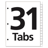 Office Essentials™ Table 'n Tabs Dividers, 31-tab, 1 To 31, 11 X 8.5, White, 1 Set freeshipping - TVN Wholesale 