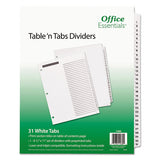 Office Essentials™ Table 'n Tabs Dividers, 31-tab, 1 To 31, 11 X 8.5, White, 1 Set freeshipping - TVN Wholesale 