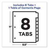 Avery® Customizable Table Of Contents Ready Index Dividers With Multicolor Tabs, 8-tab, 1 To 8, 11 X 8.5, Translucent, 1 Set freeshipping - TVN Wholesale 
