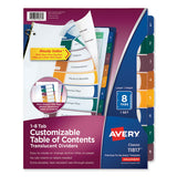 Avery® Customizable Table Of Contents Ready Index Dividers With Multicolor Tabs, 8-tab, 1 To 8, 11 X 8.5, Translucent, 1 Set freeshipping - TVN Wholesale 