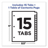 Avery® Customizable Table Of Contents Ready Index Dividers With Multicolor Tabs, 15-tab, 1 To 15, 11 X 8.5, Translucent, 1 Set freeshipping - TVN Wholesale 