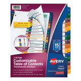 Avery® Customizable Table Of Contents Ready Index Dividers With Multicolor Tabs, 15-tab, 1 To 15, 11 X 8.5, Translucent, 1 Set freeshipping - TVN Wholesale 