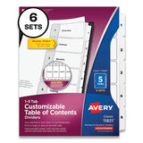 Avery® Customizable Table Of Contents Ready Index Black And White Dividers, 5-tab, 1 To 5, 11 X 8.5, 6 Sets freeshipping - TVN Wholesale 