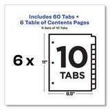 Avery® Customizable Table Of Contents Ready Index Black And White Dividers, 10-tab, 1 To 10, 11 X 8.5, 6 Sets freeshipping - TVN Wholesale 