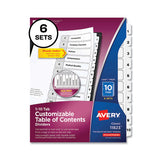 Avery® Customizable Table Of Contents Ready Index Black And White Dividers, 10-tab, 1 To 10, 11 X 8.5, 6 Sets freeshipping - TVN Wholesale 