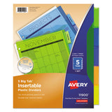 Avery® Insertable Big Tab Plastic Dividers, 5-tab, 11 X 8.5, Assorted, 1 Set freeshipping - TVN Wholesale 