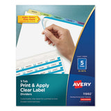 Avery® Print And Apply Index Maker Clear Label Dividers, 5 Color Tabs, Letter, 25 Sets freeshipping - TVN Wholesale 