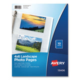 Avery® Photo Storage Pages For Four 4 X 6 Horizontal Photos, 3-hole Punched, 10-pack freeshipping - TVN Wholesale 