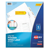 Avery® Big Tab Printable White Label Tab Dividers, 5-tab, Letter, 20 Per Pack freeshipping - TVN Wholesale 