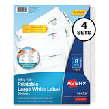 Avery® Big Tab Printable Large White Label Tab Dividers, 8-tab, Letter, White, 4 Sets freeshipping - TVN Wholesale 