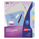 Avery® Write And Erase Big Tab Durable Plastic Dividers, 3-hold Punched, 8-tab, 11 X 8.5, Assorted, 1 Set freeshipping - TVN Wholesale 