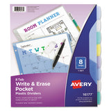 Avery® Write And Erase Durable Plastic Dividers With Pocket, 3-hold Punched, 8-tab, 11.13 X 9.25, Assorted, 1 Set freeshipping - TVN Wholesale 